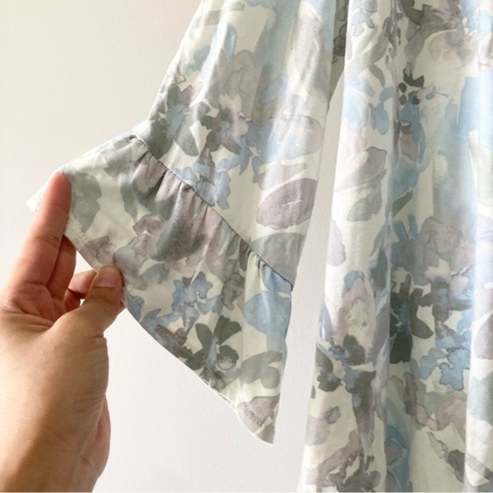 Light Blue Floral Knit Cardigan Logo By Lori Goldstein QVC A351659 - Picture 3 of 6